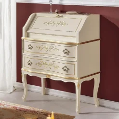 Scrivania Classica in Legno con Ribalta e Cassetti Made in Italy - Elegant
