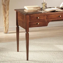 Scrivania con 5 Cassetti in Legno Massiccio Made in Italy - Fontus