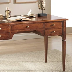 Scrivania con 5 Cassetti in Legno Massiccio Made in Italy - Fontus