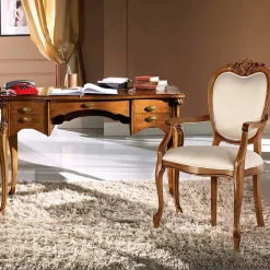 Scrivania da Salotto 5 Cassetti in Legno di Lusso Made in Italy - Caligola