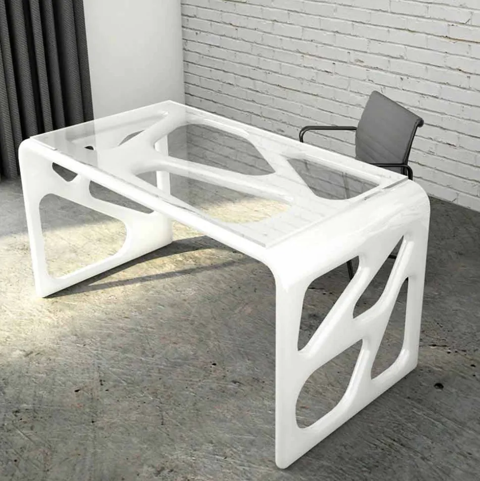 Scrivania Design in Solid Surface Illa Made in Italy