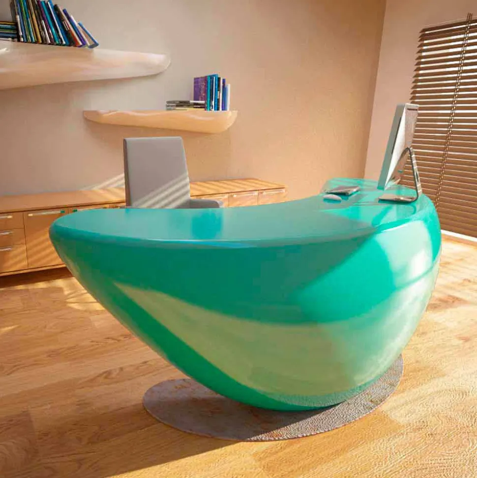 Scrivania design moderno da ufficio Boomerang made in Italy