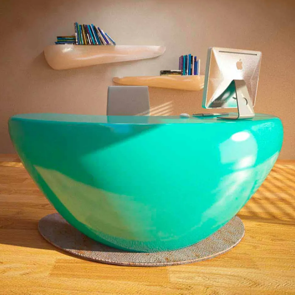 Scrivania design moderno da ufficio Boomerang made in Italy