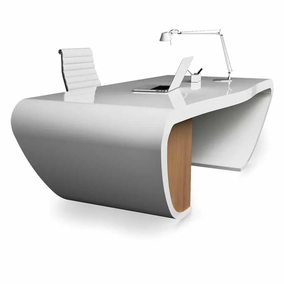 Scrivania di moderno design da ufficio prodotta in Italia, Miranda