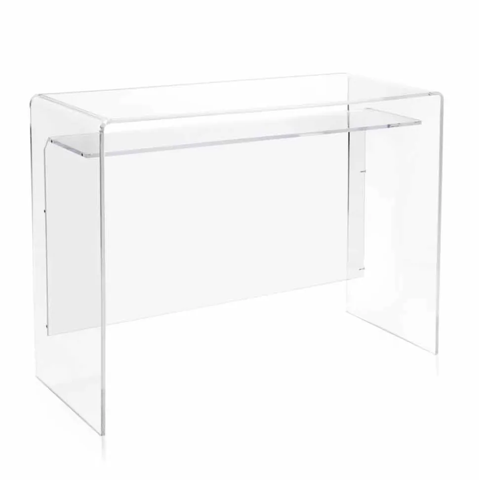 Scrivania moderna in plexiglass trasparente prodotta in Italia, Barga