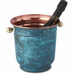 Secchiello Porta Ghiaccio Vino Design in Rame Lucido o Verde 20 cm - Gennarino