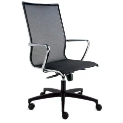 Sedia Alta da Ufficio Ergonomica Girevole con Rotelle e Braccioli - Filanna