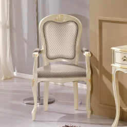 Sedia Capotavola in Legno Rivestita in Tessuto Made in Italy - Majesty