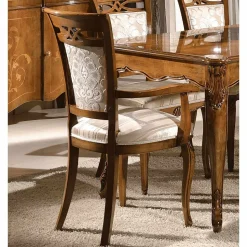 Sedia Classica Imbottita in Legno Noce o Bianco Made in Italy - Caligola