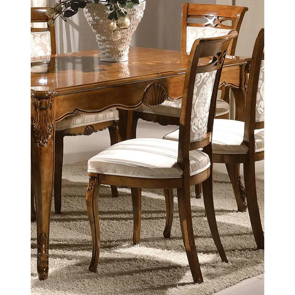 Sedia Classica Imbottita in Legno Noce o Bianco Made in Italy - Caligola