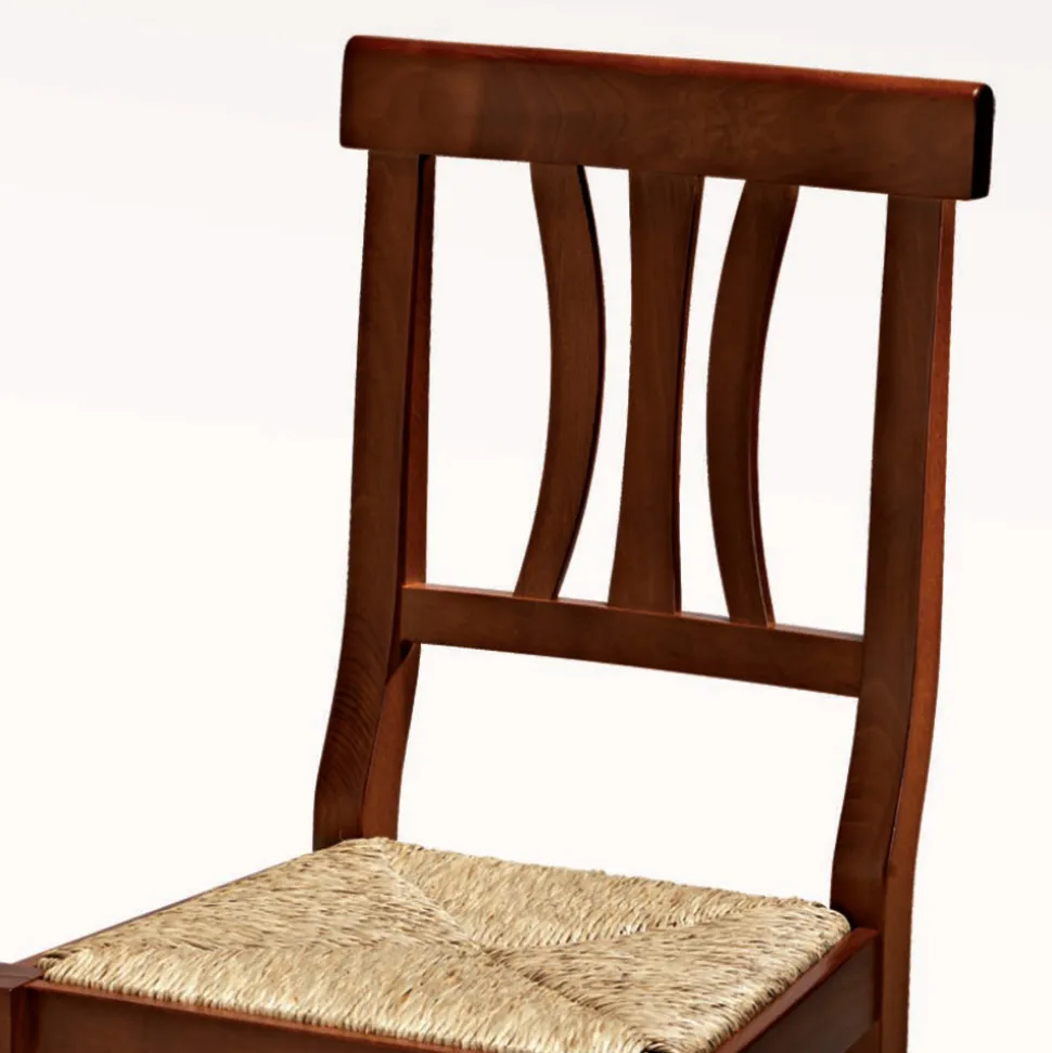 Sedia Classica in Legno di Faggio e Paglia Design Made in Italy - Claudie