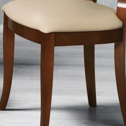 Sedia Classica in Legno di Faggio Schienale Decorato e Ecopelle - Milissa