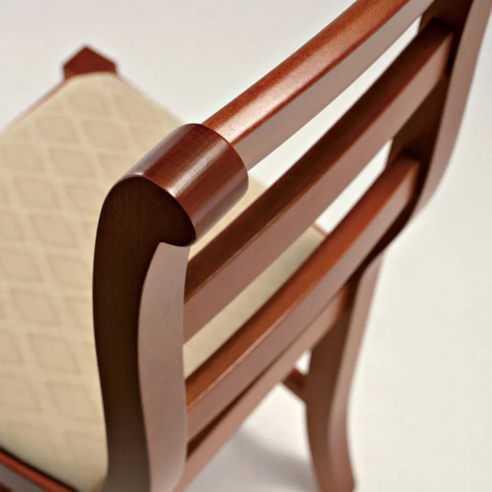 Sedia Classica in Legno e Seduta in Tessuto Design Made in Italy - Baptiste