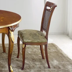 Sedia Classica in Legno Noce con Seduta Imbottita Made in Italy - Baroque