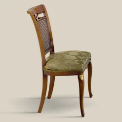 Sedia Classica in Legno Noce con Seduta Imbottita Made in Italy - Baroque
