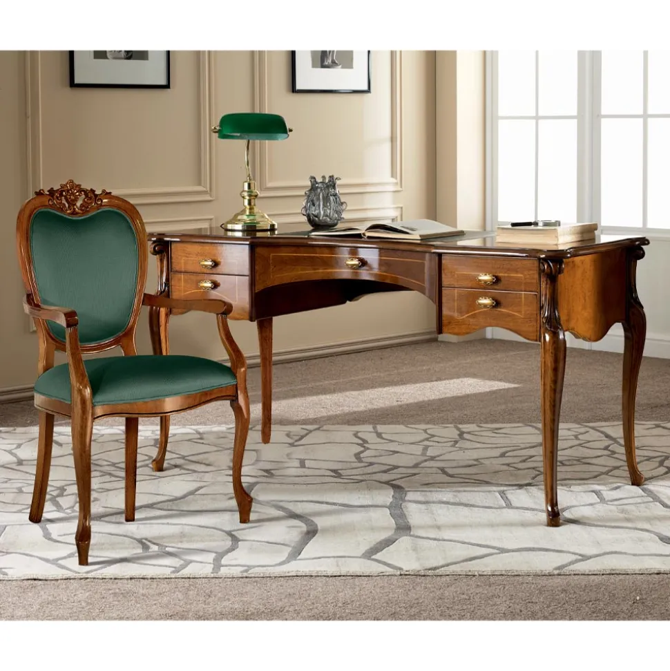 Sedia Classica in Legno Noce o Oro Imbottita Made in Italy - Imperator
