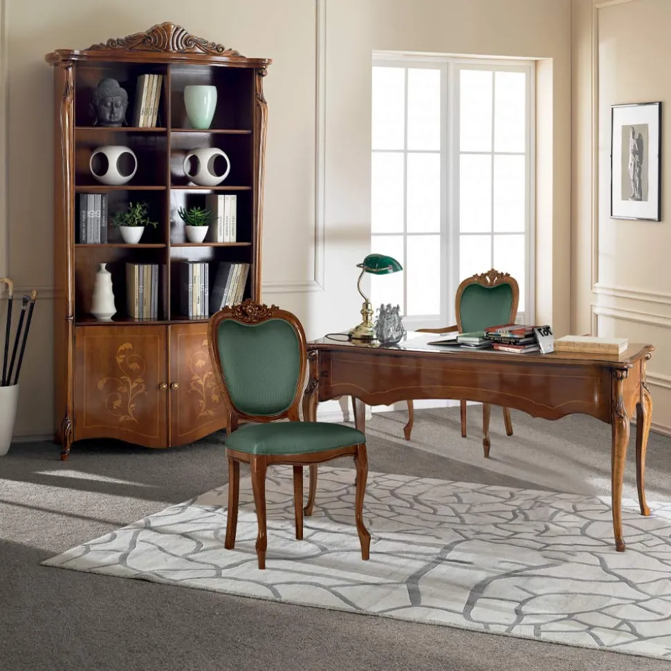 Sedia Classica in Legno Noce o Oro Imbottita Made in Italy - Imperator