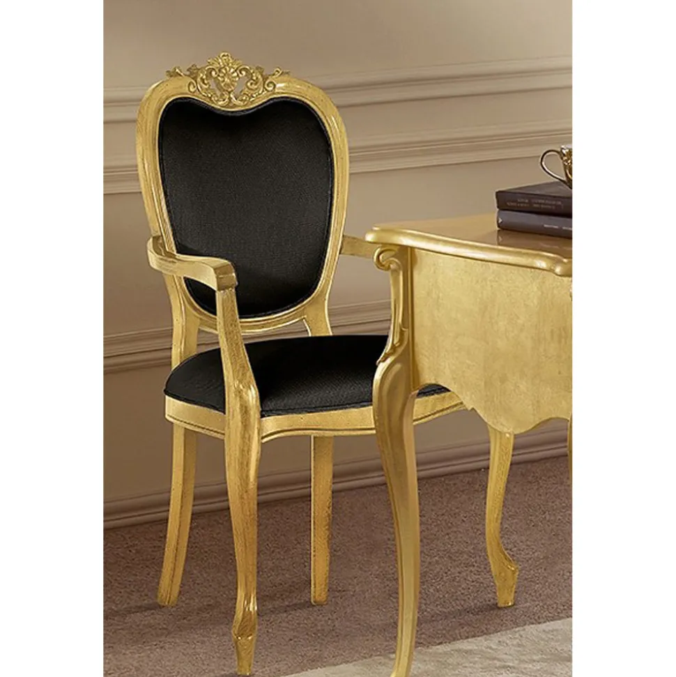 Sedia Classica in Legno Noce o Oro Imbottita Made in Italy - Imperator