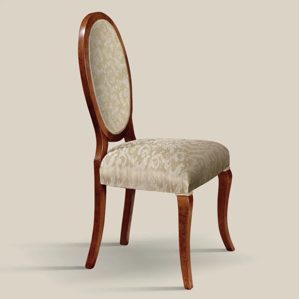 Sedia Classica Legno e Tessuto Con o Senza Braccioli Made in Italy - Ellie