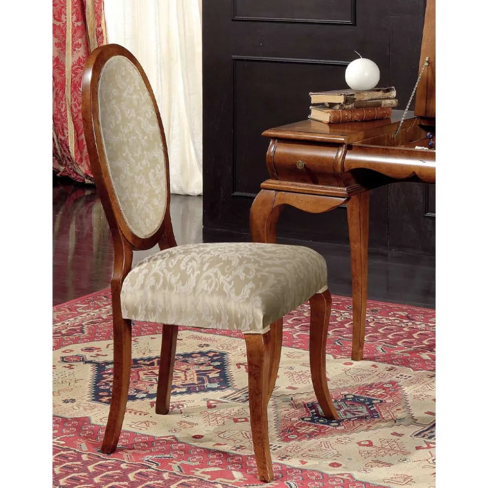 Sedia Classica Legno e Tessuto Con o Senza Braccioli Made in Italy - Ellie