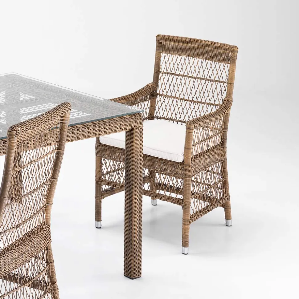 Sedia con Braccioli da Esterno in Polyrattan - Gigi