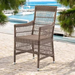 Sedia con Braccioli da Esterno in Polyrattan - Gigi
