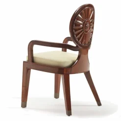 Sedia con braccioli imbottita in legno liscio Nicole, design di lusso