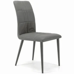 Sedia con Gambe in Acciaio Laccate e Seduta Rivestita Made in Italy - Brescia