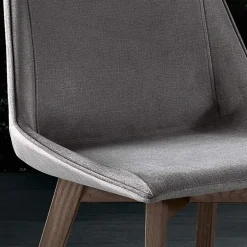 Sedia con Gambe in Legno e Seduta Monoscocca in Tessuto Made in Italy - Hinata