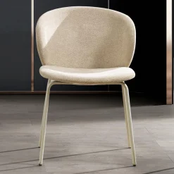 Sedia con Seduta Monoscocca in Tessuto e Gambe in Metallo Made in Italy - Ichigo
