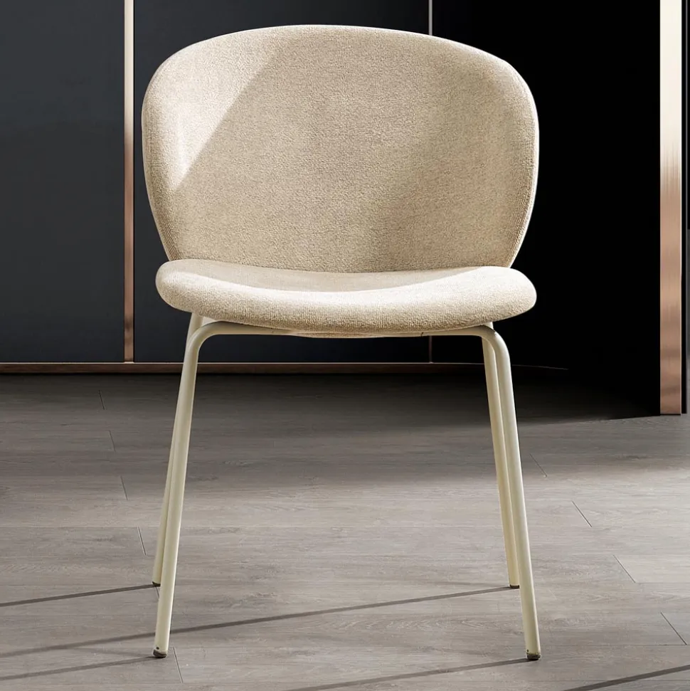 Sedia con Seduta Monoscocca in Tessuto e Gambe in Metallo Made in Italy - Ichigo