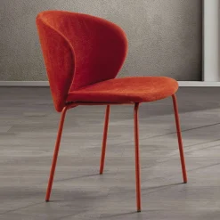 Sedia con Seduta Monoscocca in Tessuto e Gambe in Metallo Made in Italy - Ichigo