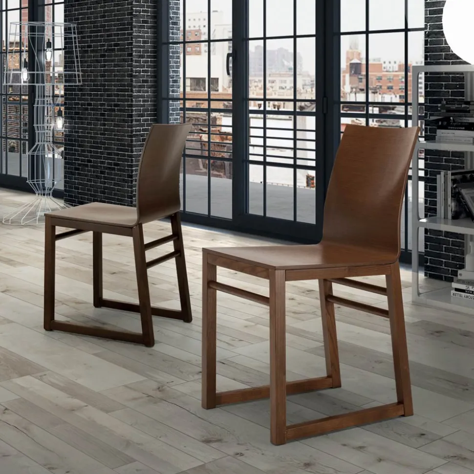 Sedia con Struttura in Frassino e Scocca in Rovere Made in Italy - Emilia