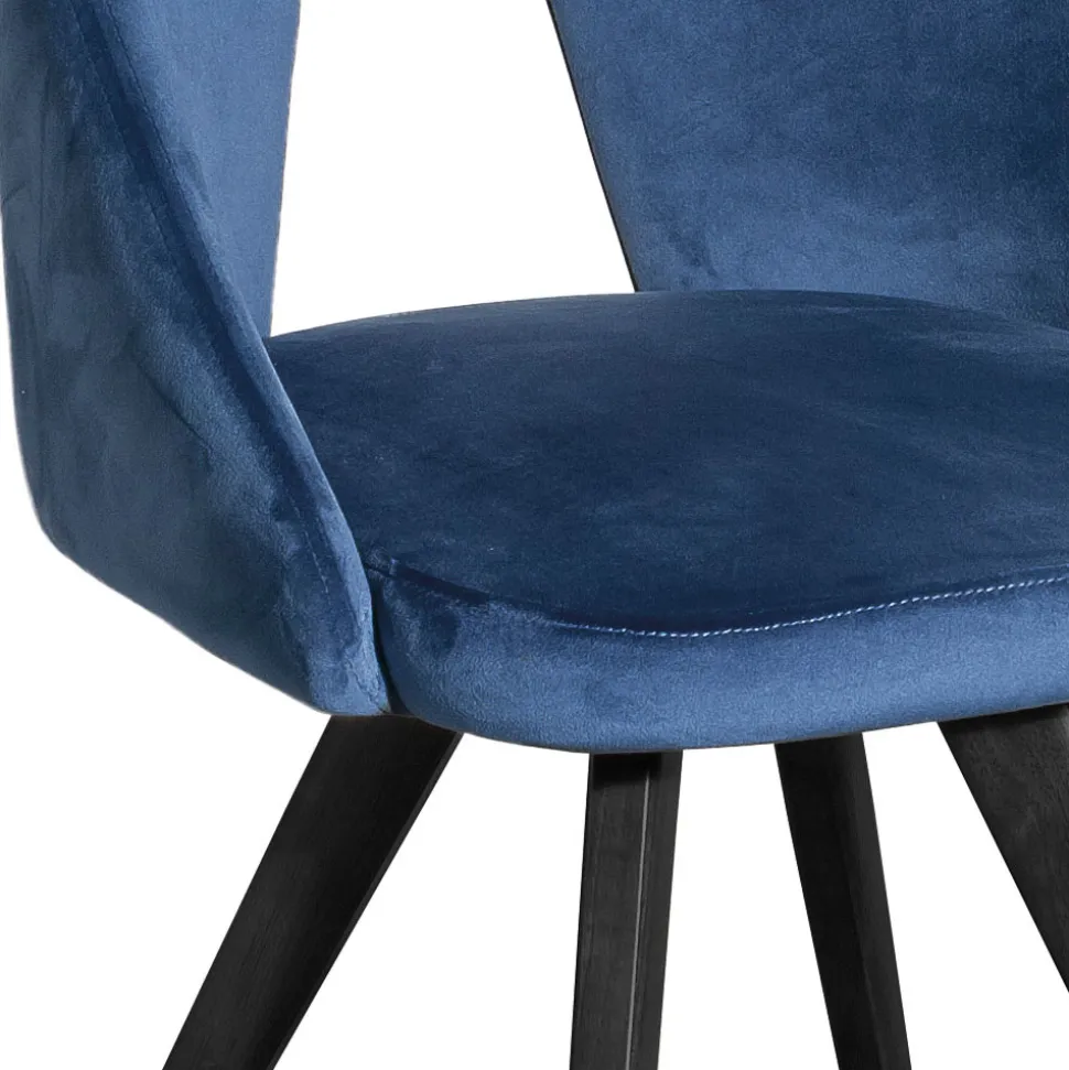 Sedia con Struttura in Metallo e Seduta in Velluto Made in Italy - Mathias