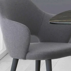 Sedia Cucina con Braccioli in Tessuto e Legno Realizzata in Italia - Marchesi