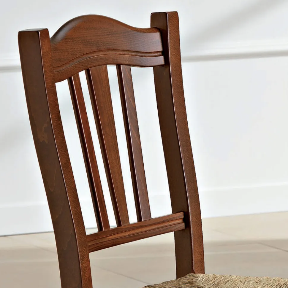 Sedia Cucina in Legno di Faggio e Paglia Design Classico Italiano - Hegel