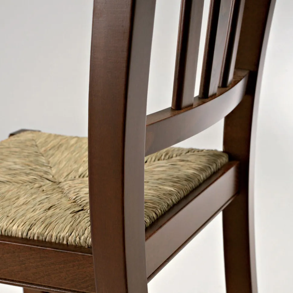 Sedia Cucina in Legno di Faggio e Paglia Design Classico Italiano - Hegel