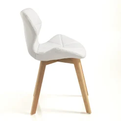 Sedia Cucina in Pelle Sintetica e Legno Massello 2 Pezzi - Fiorenzuola