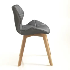 Sedia Cucina in Pelle Sintetica e Legno Massello 2 Pezzi - Fiorenzuola