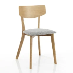 Sedia Cucina in Tessuto con Struttura in Legno Massello 2 Pezzi - Tonino