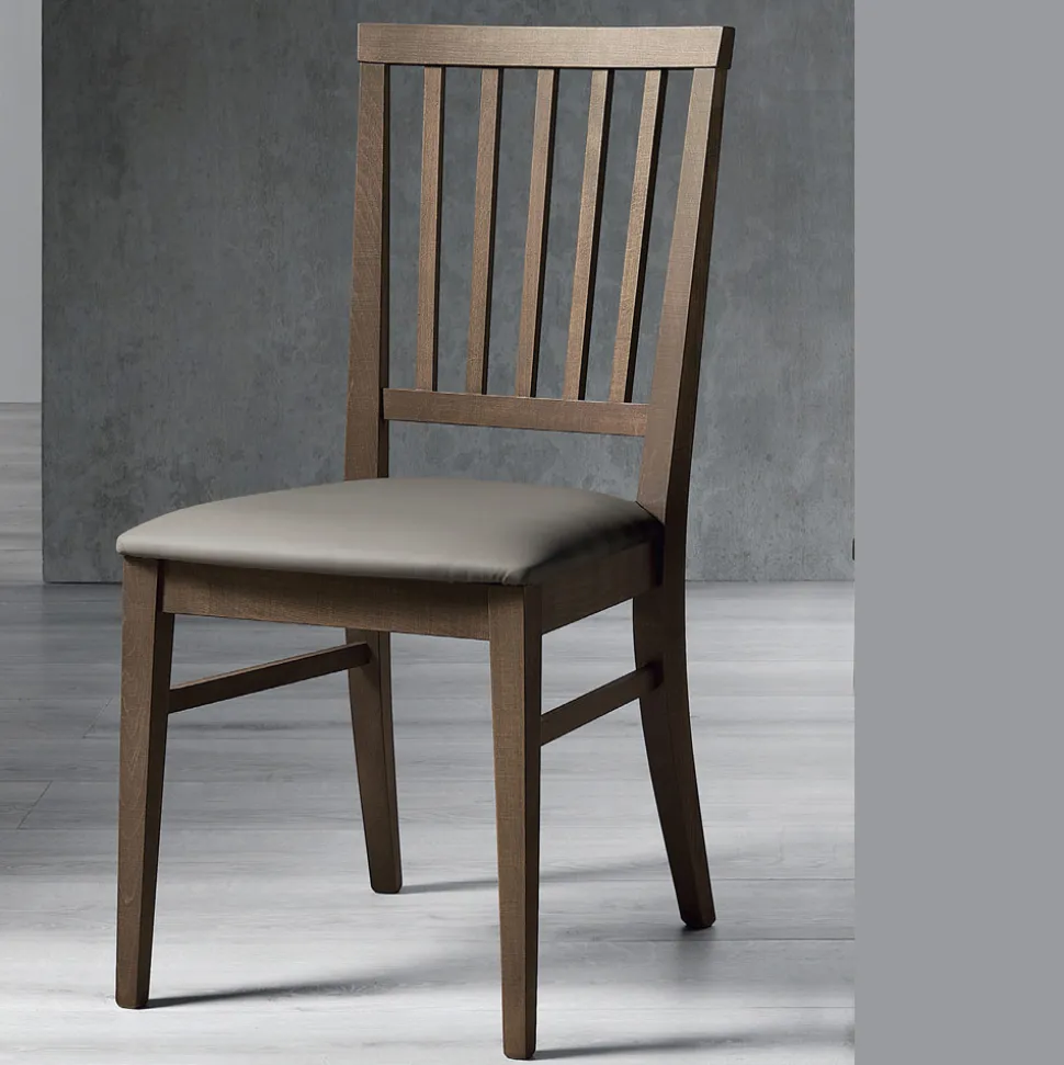 Sedia Cucina Legno Massello di Faggio e Ecopelle Design Italiano - Rosita