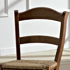 Sedia da Cucina Classica in Legno e Paglia di Design Italiano - Monika