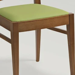 Sedia da Cucina in Legno di Faggio e Seduta in Ecopelle Design - Florent