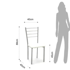 Sedia da Cucina in Pelle Sintetica e Metallo Verniciato 4 Pezzi - Remida