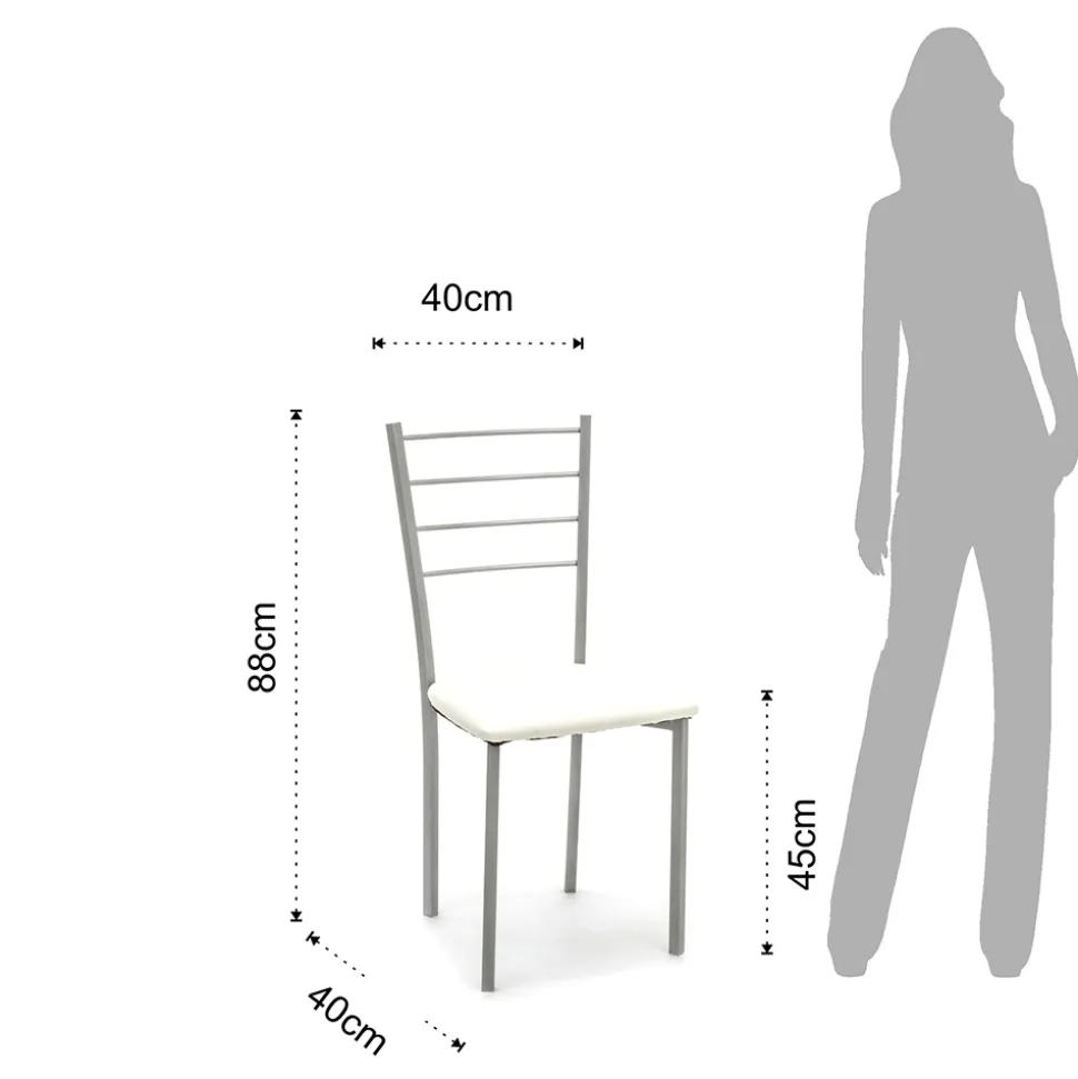Sedia da Cucina in Pelle Sintetica e Metallo Verniciato 4 Pezzi - Remida