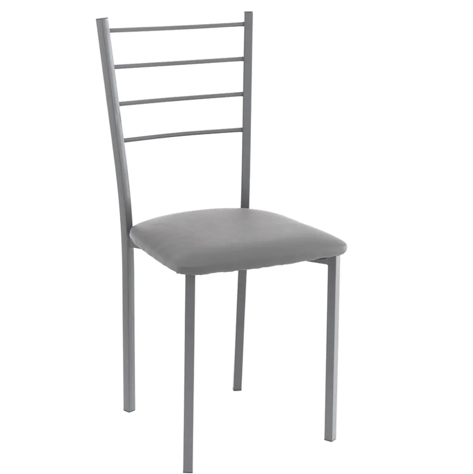 Sedia da Cucina in Pelle Sintetica e Metallo Verniciato 4 Pezzi - Remida