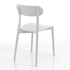Sedia da Cucina in Polipropilene Bianco o Grigio Opaco 4 Pezzi - Milano