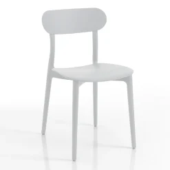 Sedia da Cucina in Polipropilene Bianco o Grigio Opaco 4 Pezzi - Milano