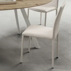 Sedia da Cucina Interamente Rivestita in Ecopelle Made in Italy, 2 Pezzi - Maria