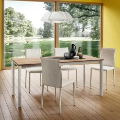 Sedia da Cucina Interamente Rivestita in Ecopelle Made in Italy, 2 Pezzi - Maria